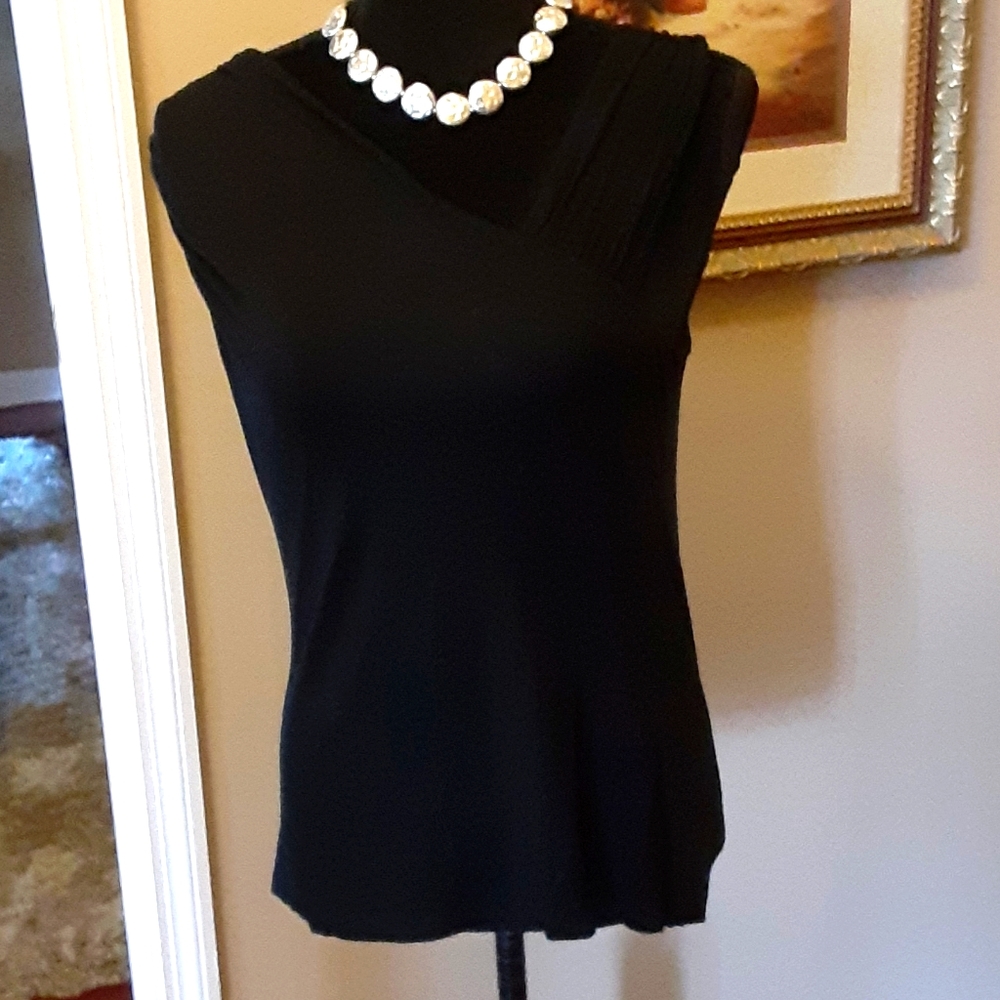 Spense stretch black asymmetrical cami tank L …